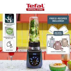 Tefal BlendUp Personal Blender BL19H4 – Removable blades, 2 dishwasher safe BPA-free Tritan jars, 1000W, 8 auto programs
