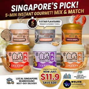5-Min Self-Heating Soup / Instant Soup / Tonic Herbal Soup/ Truffle Mushroom Soup/ Chwee Song/ 6 Flavours