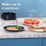 Freidora de aire Philips de doble cesta: cocina sana, rápida y versátil, capacidad de 9,5 cuartos de galón, pantalla táctil, diseño de 2 cajones (NA350/00) - Imagen 3
